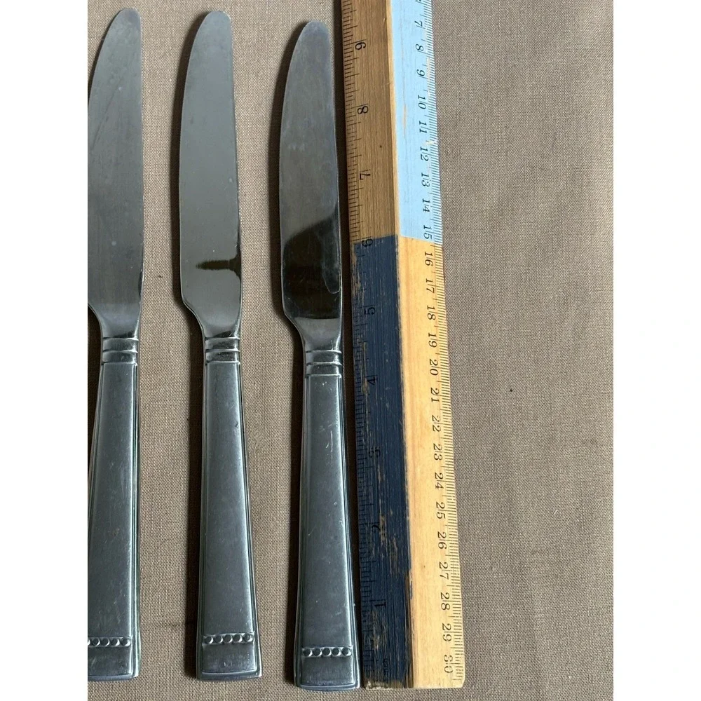 Towle Wallace Leah Frost Stainless Flatware Knives Set Of 6 - 9 1/2